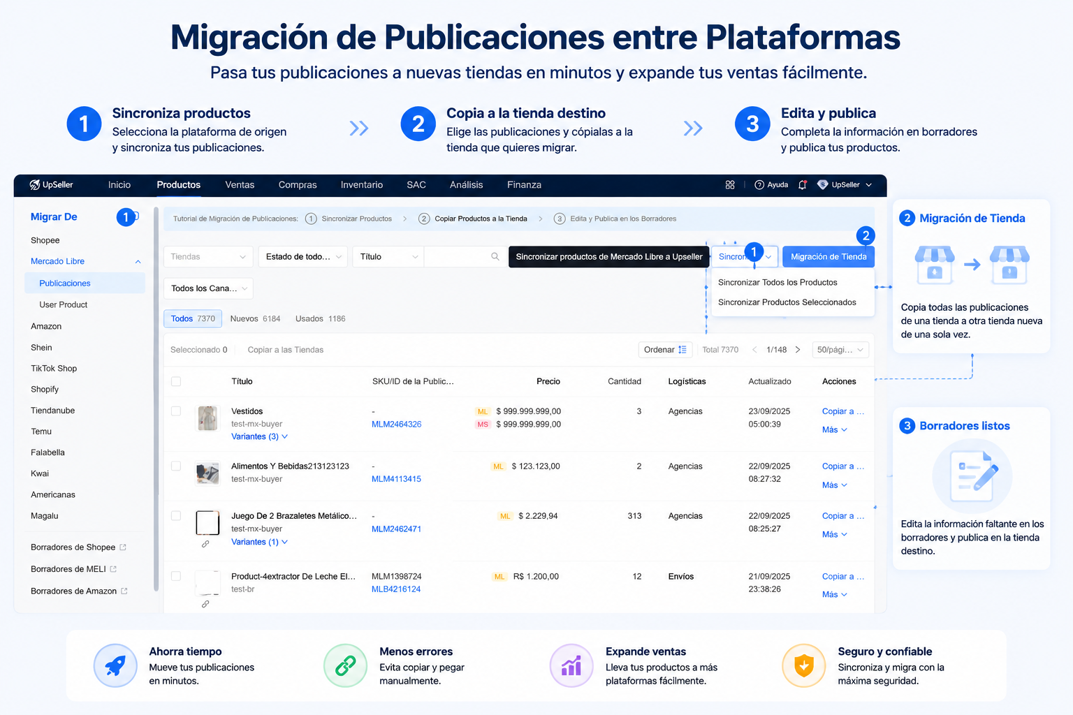 Migracion de Publicaciones entre Plataformas